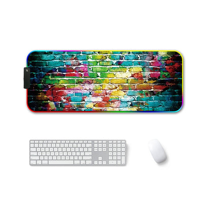 F-01 Rubber Thermal Transfer RGB Luminous Non-Slip Mouse Pad, 300x350x3mm, 300x350x4mm