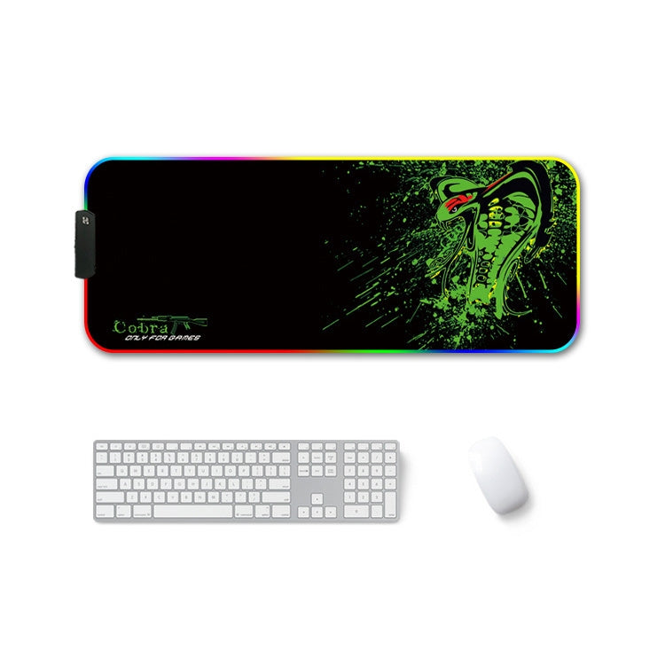 F-01 Rubber Thermal Transfer RGB Luminous Non-Slip Mouse Pad, 350x600x3mm, 350x600x4mm