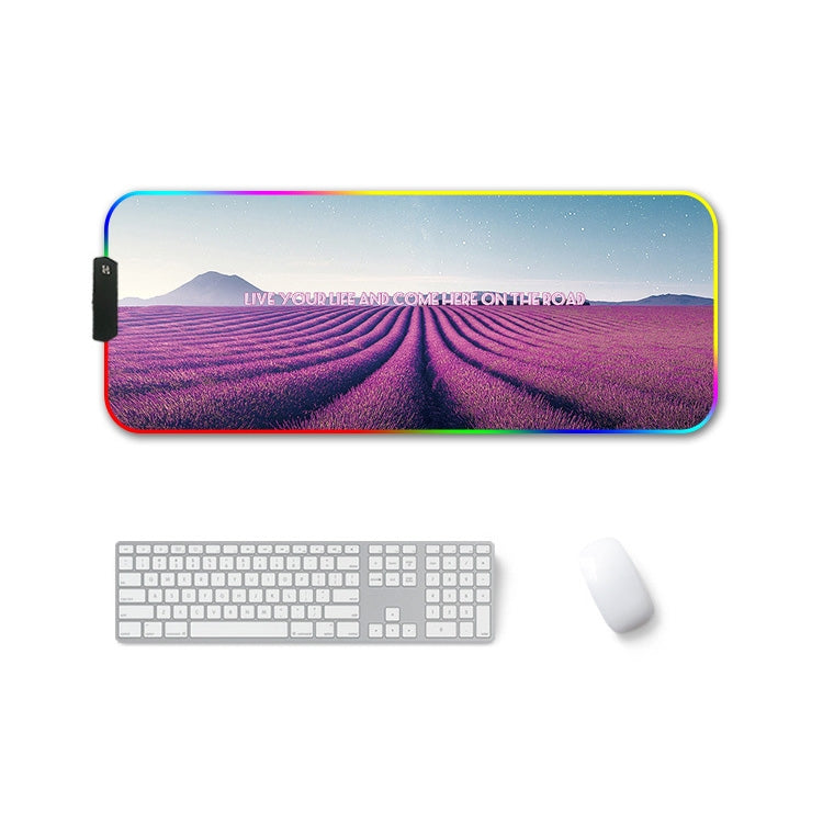 F-01 Rubber Thermal Transfer RGB Luminous Non-Slip Mouse Pad, 350x600x3mm, 350x600x4mm