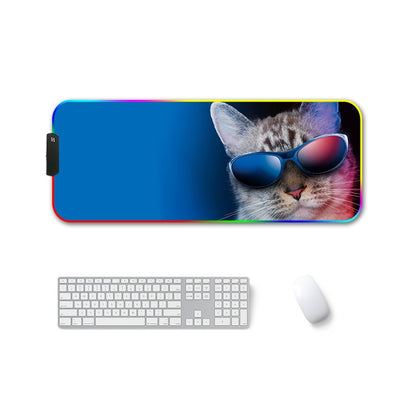 F-01 Rubber Thermal Transfer RGB Luminous Non-Slip Mouse Pad, 350x600x3mm, 350x600x4mm
