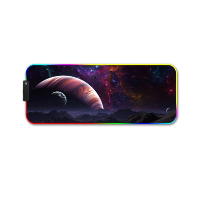 F-01 Rubber Thermal Transfer RGB Luminous Non-Slip Mouse Pad, 300x800x3mm, 300x800x4mm