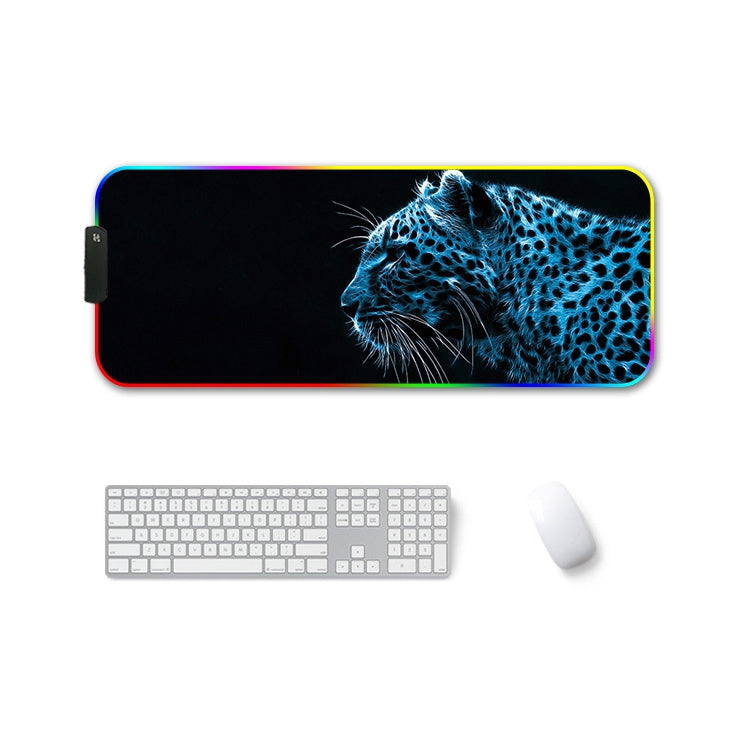 F-01 Rubber Thermal Transfer RGB Luminous Non-Slip Mouse Pad, 350x900x3mm, 350x900x4mm