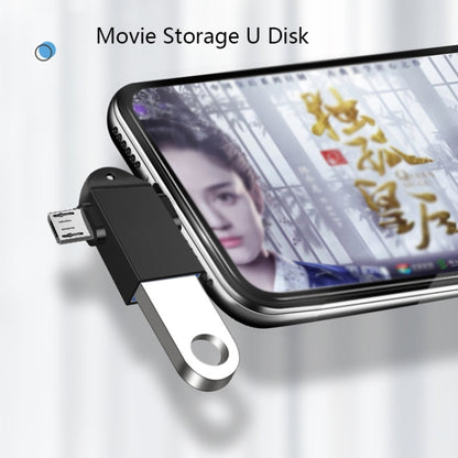 10 PCS LI-09 USB 3.0 Female to USB-C / Type-C + Micro USB Male Multi-Function OTG Adapter with Lanyard