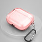 2 PCS Earphone Protective Cover TPU Airbag Transparent Protective Shell For AirPods Pro, Transparent Pink, Transparent Black, Transparent Green, Transparent