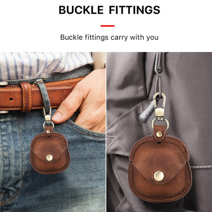 CONTACTS FAMILY CF1119 Pro For Galaxy Buds Pro Crazy Horse Texture Clamshell Earphone Protective Leather Case with Hook