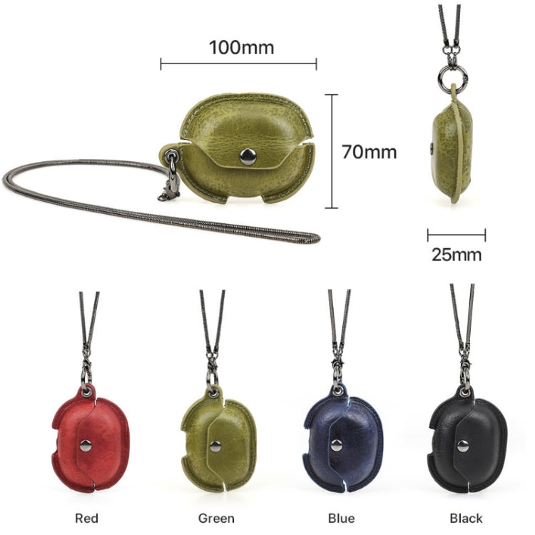 CONTACTS FAMILY CF1123B for Huawei FreeBuds Pro Leather Protective Case with Necklace Lanyard, Black, Red, Blue, Green