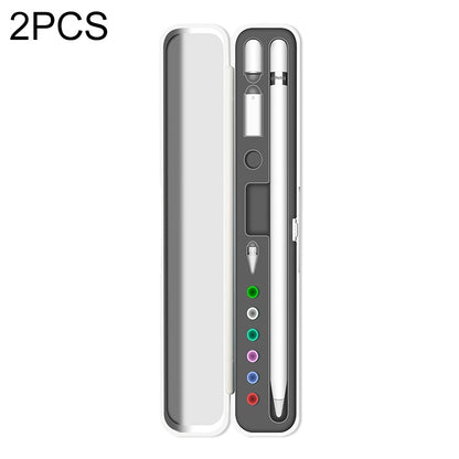 2 PCS Silicone Stylus Storage Box For Apple Pencil 1 / 2, Sky Blue, Night Green, Graphite Black, Tender Green, Cloves Purple, Sea Blue