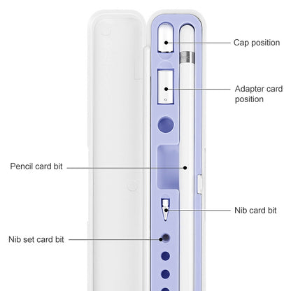 2 PCS Silicone Stylus Storage Box For Apple Pencil 1 / 2, Sky Blue, Night Green, Graphite Black, Tender Green, Cloves Purple, Sea Blue