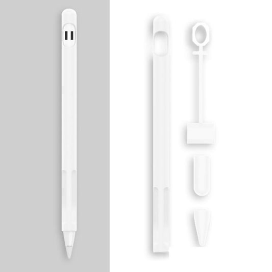 2 Sets 4 In 1 Stylus Silicone Protective Cover + Anti-Lost Rope Set For Apple Pencil 1