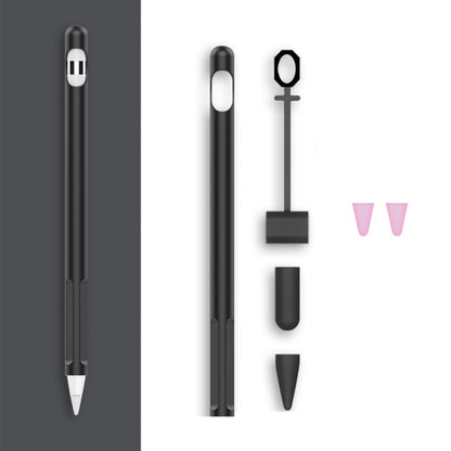 2 Sets 4 In 1 Stylus Silicone Protective Cover + Anti-Lost Rope + Double Pen Nip Cover Set For Apple Pencil 1