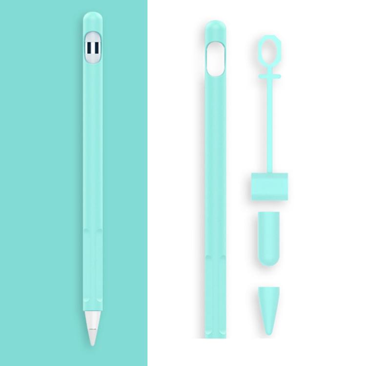 2 Sets 4 In 1 Stylus Silicone Protective Cover + Anti-Lost Rope Set For Apple Pencil 1