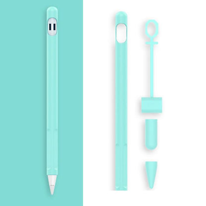 2 Sets 4 In 1 Stylus Silicone Protective Cover + Anti-Lost Rope Set For Apple Pencil 1