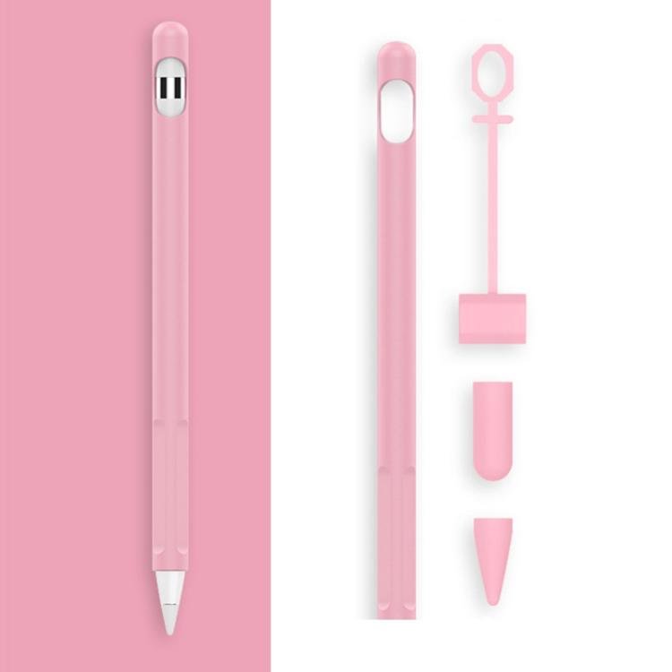 2 Sets 4 In 1 Stylus Silicone Protective Cover + Anti-Lost Rope Set For Apple Pencil 1