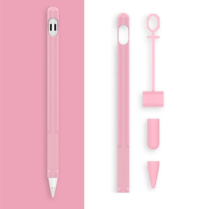 2 Sets 4 In 1 Stylus Silicone Protective Cover + Anti-Lost Rope Set For Apple Pencil 1