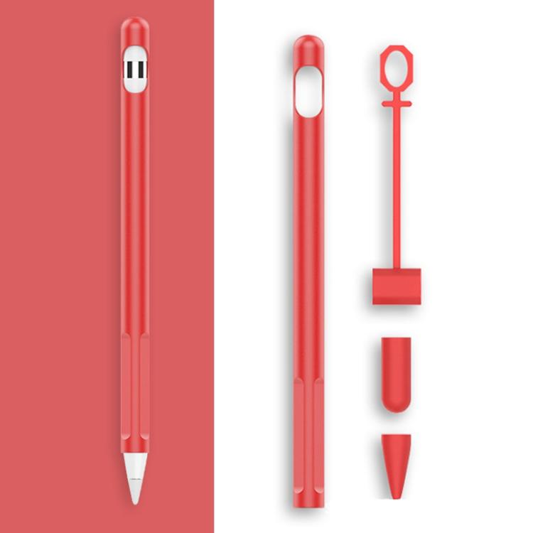 2 Sets 4 In 1 Stylus Silicone Protective Cover + Anti-Lost Rope Set For Apple Pencil 1