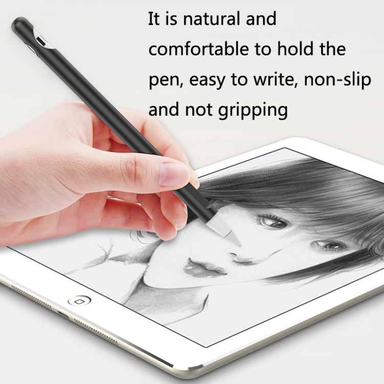 2 Sets 4 In 1 Stylus Silicone Protective Cover + Anti-Lost Rope + Double Pen Nip Cover Set For Apple Pencil 1