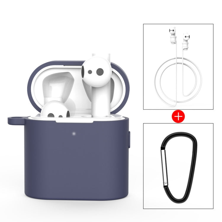 3 PCS For Xiaomi Air 3 in 1 Earphone Silicone Protective Case + Anti-lost Rope + Hook Set, Green, Purple, Pink, Black, Blue, Grey