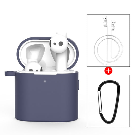 3 PCS For Xiaomi Air 3 in 1 Earphone Silicone Protective Case + Anti-lost Rope + Hook Set, Green, Purple, Pink, Black, Blue, Grey