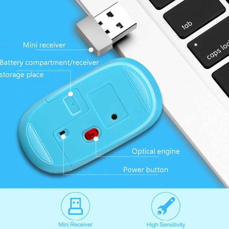 ZGB 301 4 Keys 1600 DPI 2.4G Wireless Mouse Notebook Desktop Universal Mouse, White, Pink, Blue, Black