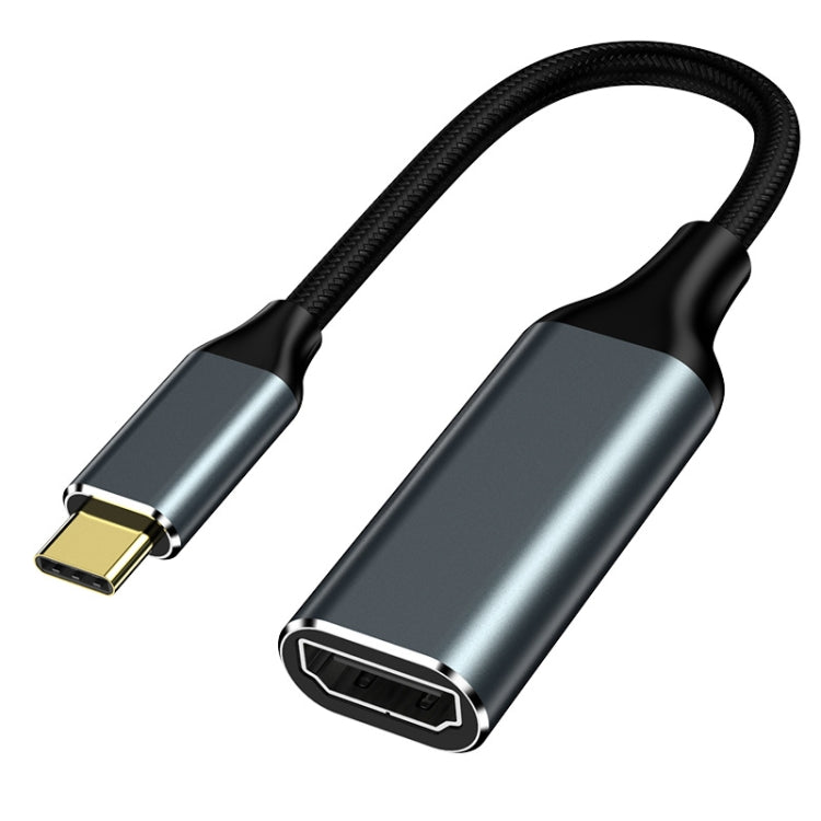 HW-TC01A USB 3.1 Type-C To HDMI Adapter Cable For Computer Phone Projectior, Silver, Black