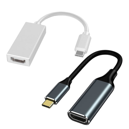 HW-TC01A USB 3.1 Type-C To HDMI Adapter Cable For Computer Phone Projectior, Silver, Black