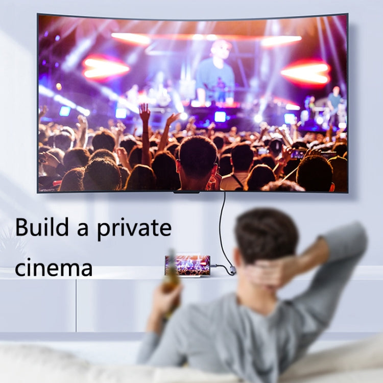 HW-TC01A USB 3.1 Type-C To HDMI Adapter Cable For Computer Phone Projectior, Silver, Black