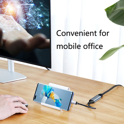 HW-TC01A USB 3.1 Type-C To HDMI Adapter Cable For Computer Phone Projectior, Silver, Black