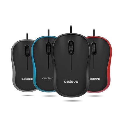 3 PCS Cadeve M220 3 Keys USB Wired Fashion Portable Mouse, Black, Black Gray, Black Red, Black Blue