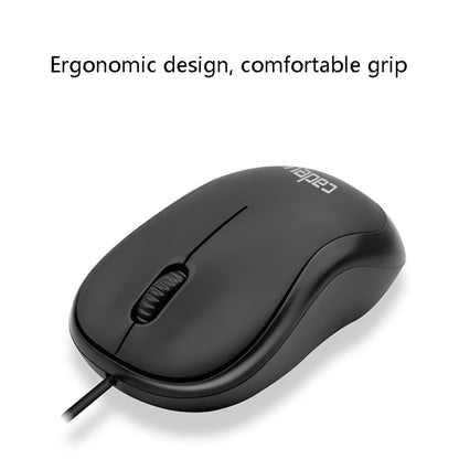 3 PCS Cadeve M220 3 Keys USB Wired Fashion Portable Mouse, Black, Black Gray, Black Red, Black Blue