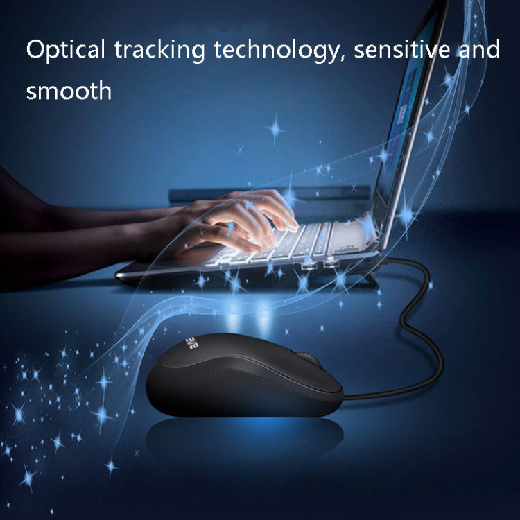 3 PCS Cadeve M220 3 Keys USB Wired Fashion Portable Mouse, Black, Black Gray, Black Red, Black Blue
