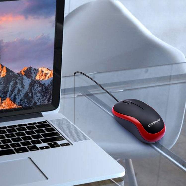 3 PCS Cadeve M220 3 Keys USB Wired Fashion Portable Mouse, Black, Black Gray, Black Red, Black Blue