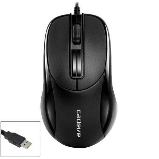 2 PCS Cadeva 006 3 Keys Wired Mouse Household Computer Mouse