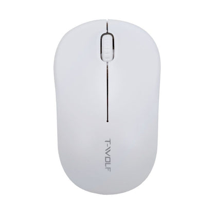T-WOLF Q4 3 Keys 2.4GHz Wireless Mouse Desktop Computer Notebook Game Mouse, Black, White