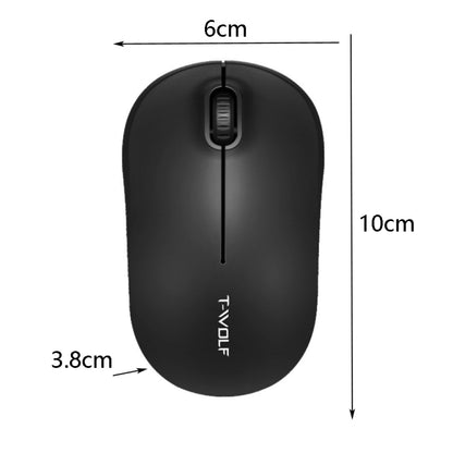 T-WOLF Q4 3 Keys 2.4GHz Wireless Mouse Desktop Computer Notebook Game Mouse, Black, White