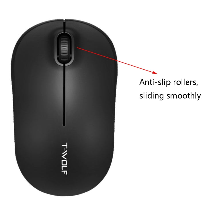 T-WOLF Q4 3 Keys 2.4GHz Wireless Mouse Desktop Computer Notebook Game Mouse, Black, White