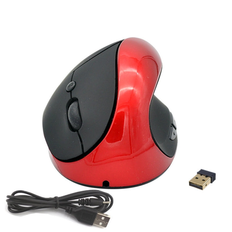 JSY-03 6 Keys Wireless Vertical Charging Mouse Ergonomic Vertical Optical Mouse, White, Red, Purple, Blue, Black, Silver Gray