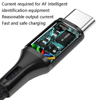 4 PCS 2.4A USB-C / Type-C to USB Braided Fast Charging Sync Data Cable, Length: