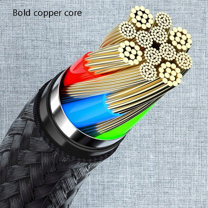 4 PCS 2.4A USB-C / Type-C to USB Braided Fast Charging Sync Data Cable, Length: