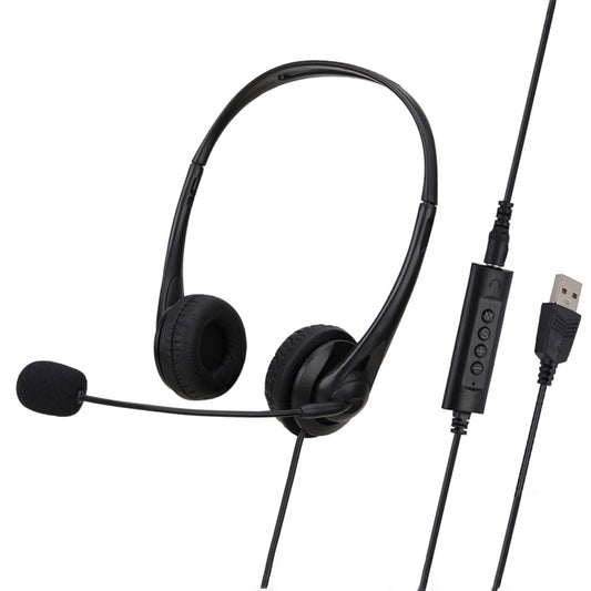 SOYTO SY490 Teaching Office Network Class Student Education Computer Headset, Style:, Double Ear Black Separation USB