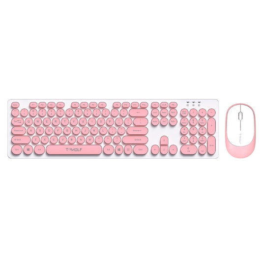 T-WOLF TF770 Mechanical Feel Wireless Gaming Keyboard And Mouse Set, Pink, Blue