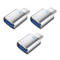3 PCS USB 3.0 Female to USB-C / Type-C Male OTG Adapte with Indicator Light, 3 PCS with Indicator