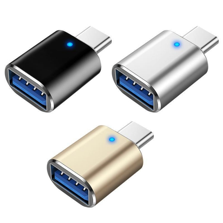 3 PCS USB 3.0 Female to USB-C / Type-C Male OTG Adapte with Indicator Light, 3 PCS with Indicator
