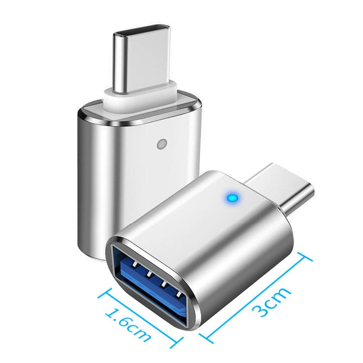 3 PCS USB 3.0 Female to USB-C / Type-C Male OTG Adapte with Indicator Light, 3 PCS with Indicator