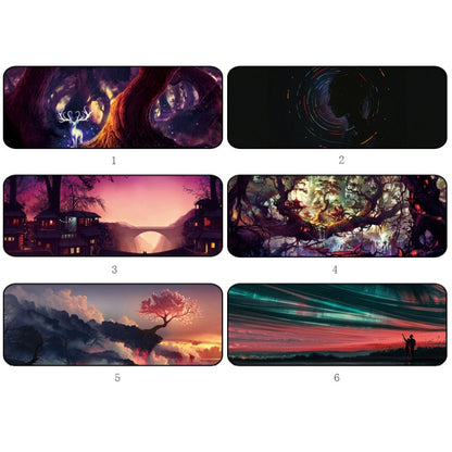 Hand-Painted Fantasy Pattern Mouse Pad, Size:, 300 x 800 x 1.5mm Not Overlocked, 300 x 800 x 2mm Seaming, 300 x 800 x 3mm Seaming, 300 x 800 x 4mm Seaming