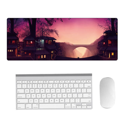 Hand-Painted Fantasy Pattern Mouse Pad, Size:, 300 x 800 x 5mm Seaming, 400 x 900 x 1.5mm Not Overlocked, 400 x 900 x 2mm Seaming, 400 x 900 x 3mm Seaming