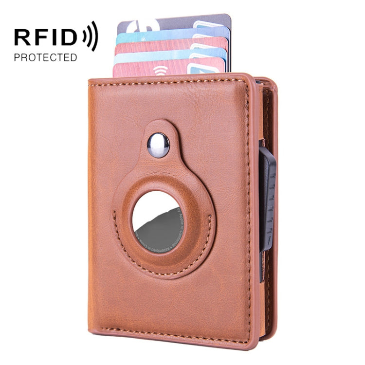 RFID Automatic Pop-Up Card Holder Multi-Function Locator Wallet For AirTag