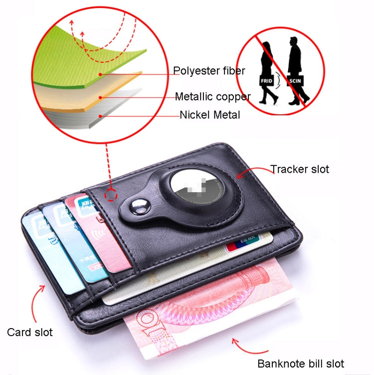 RFID PU Anti-Theft Card Holder Thin Tracker Card Holder For Airtag