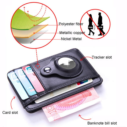 RFID PU Anti-Theft Card Holder Thin Tracker Card Holder For Airtag