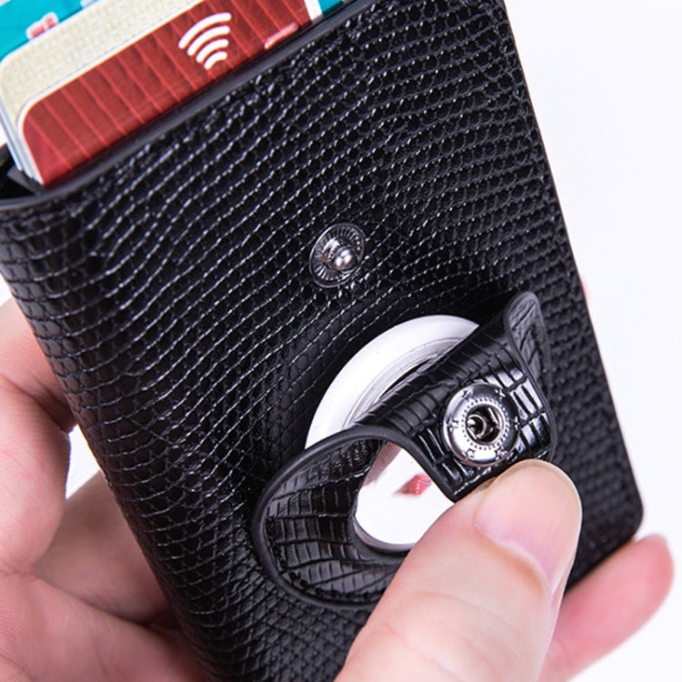 Lizard Pattern RFID Anti-Theft Card Holder With Tracker Hole For Airtag