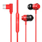 TS902 Metal In-Ear USB-C / Type-C Game Earphone, Cable Length: 1.2m, Red, Green, Black, Silver Gray